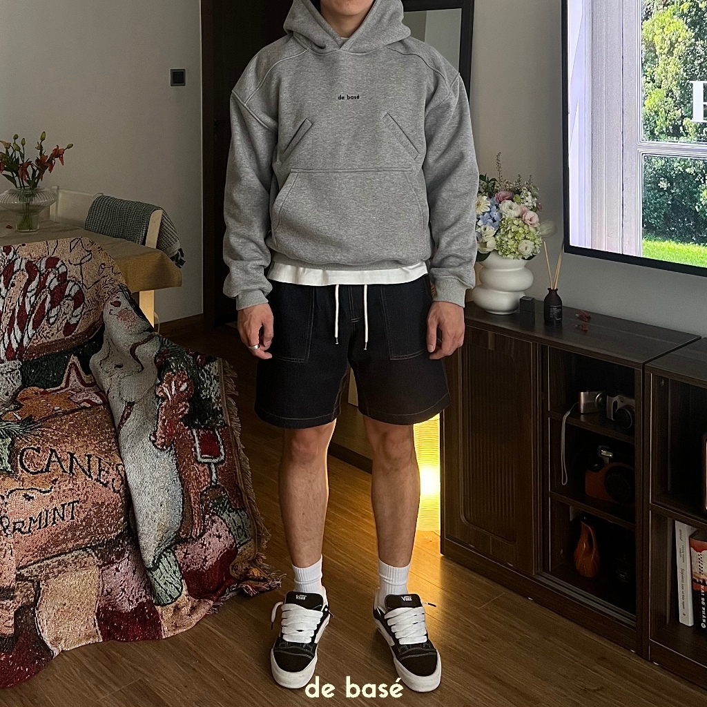 Áo Hoodie - LAZY POCKET HOODIE - Nỉ Bông 360gsm - De Basé