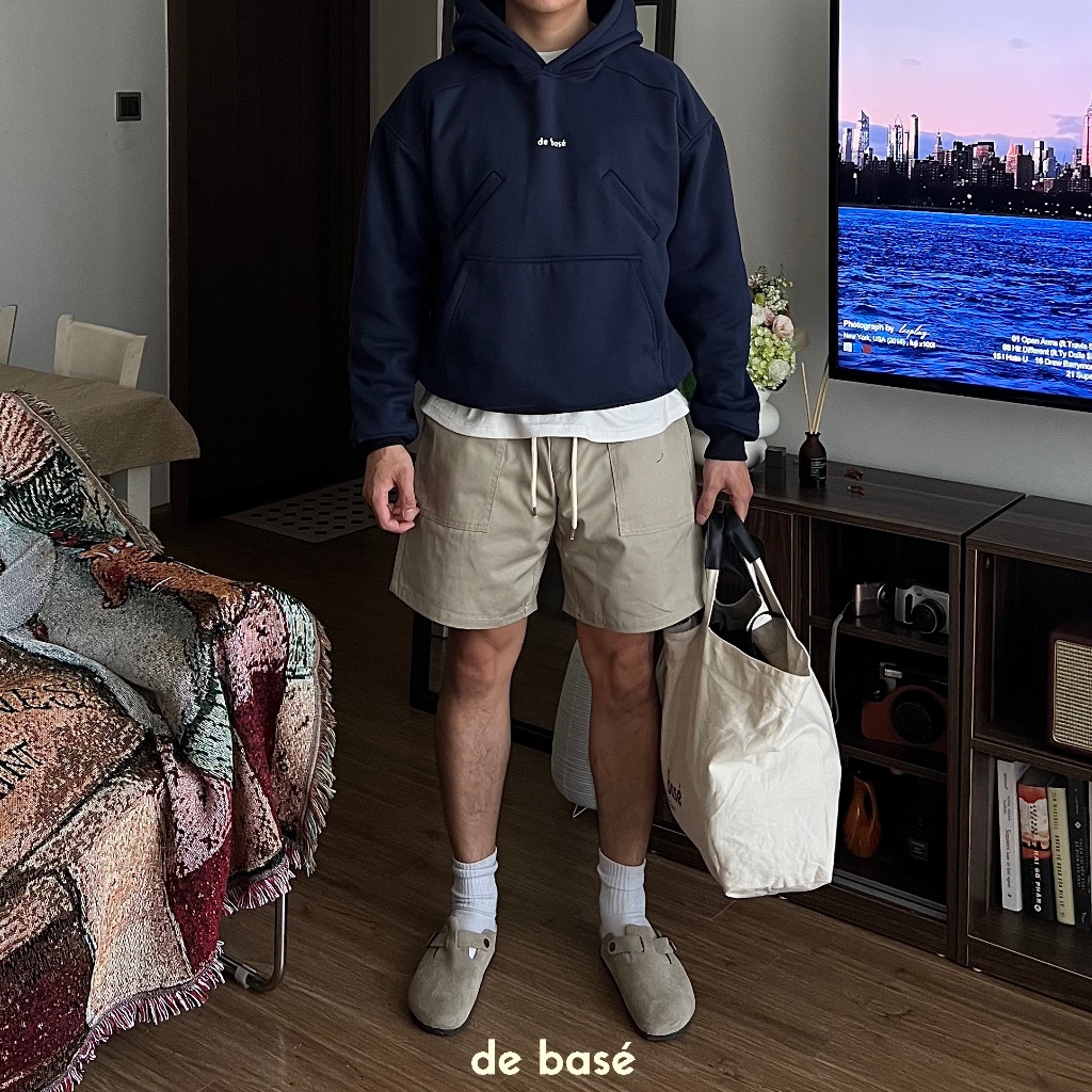 Áo Hoodie - LAZY POCKET HOODIE - Nỉ Bông 360gsm - De Basé