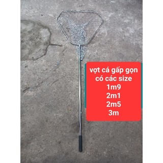 vợt xúc cá inox 1m9 2m1 2m5 3m vành 50cm,vợt vớt cá giá rẻ