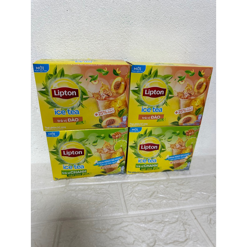 Hộp Trà Lipton Vị Chanh Mật Ong 224g Vị Đào 192g