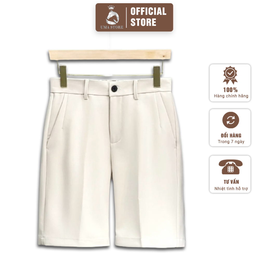 Quần Short Nam UMA STORE Dáng Âu, Chất Kaki Hàn Cạp Chun Co Giãn, Quần Ngố Nam Dáng Sooc Ống Suông Style Hàn Quốc SPQ01