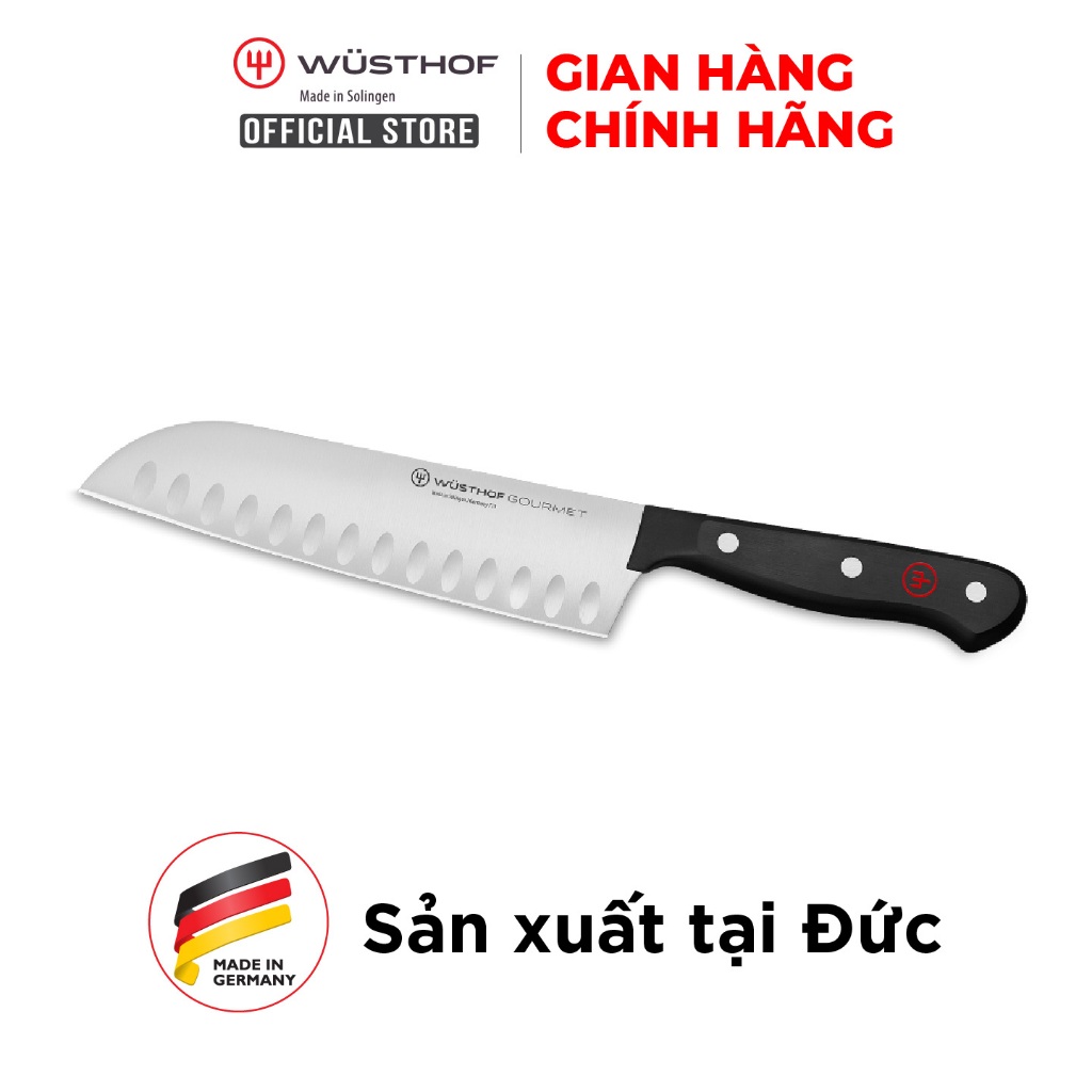 Dao Santoku Wusthof Gourmet 17cm -Hàng chính hãng bảo hành 24 tháng