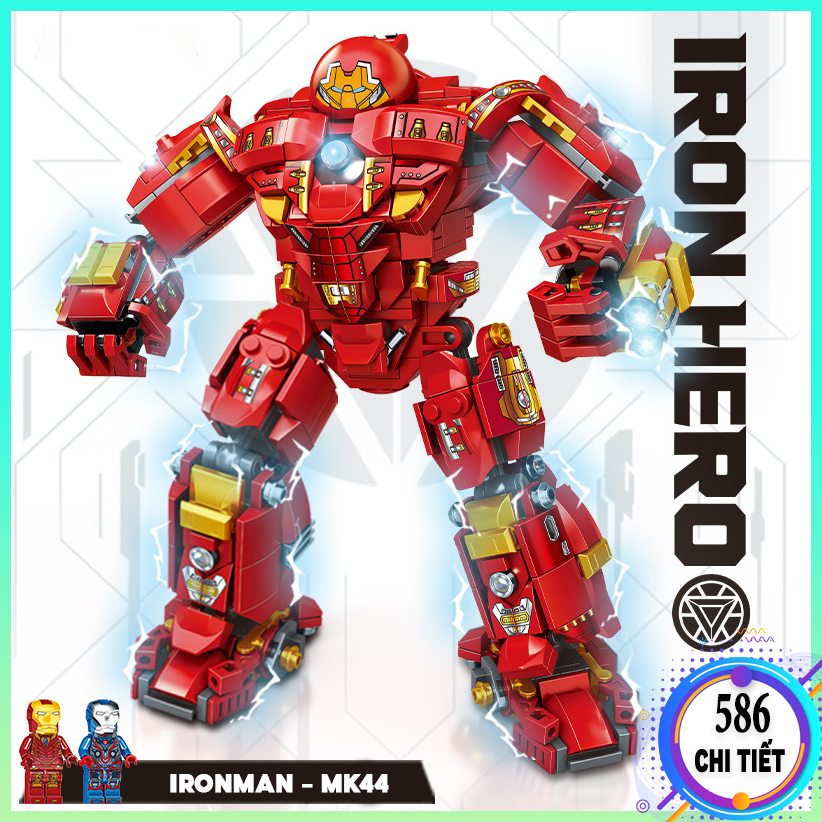 Bộ đồ chơi lắp ráp Robot Ironman 586 chi tiết, Mô hình lắp ráp Robot siêu anh hùng xếp hình đồ chơi thông minh cho bé