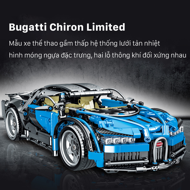 Bộ đồ chơi lắp ráp mô hình xe đua Bugati Chiron Limited TC1299, Xếp hình đồ chơi thông minh cho bé