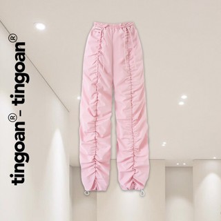 Tingoan® - quần dài cạp chun đinh 2 nơ hồng kimmie pants/pk