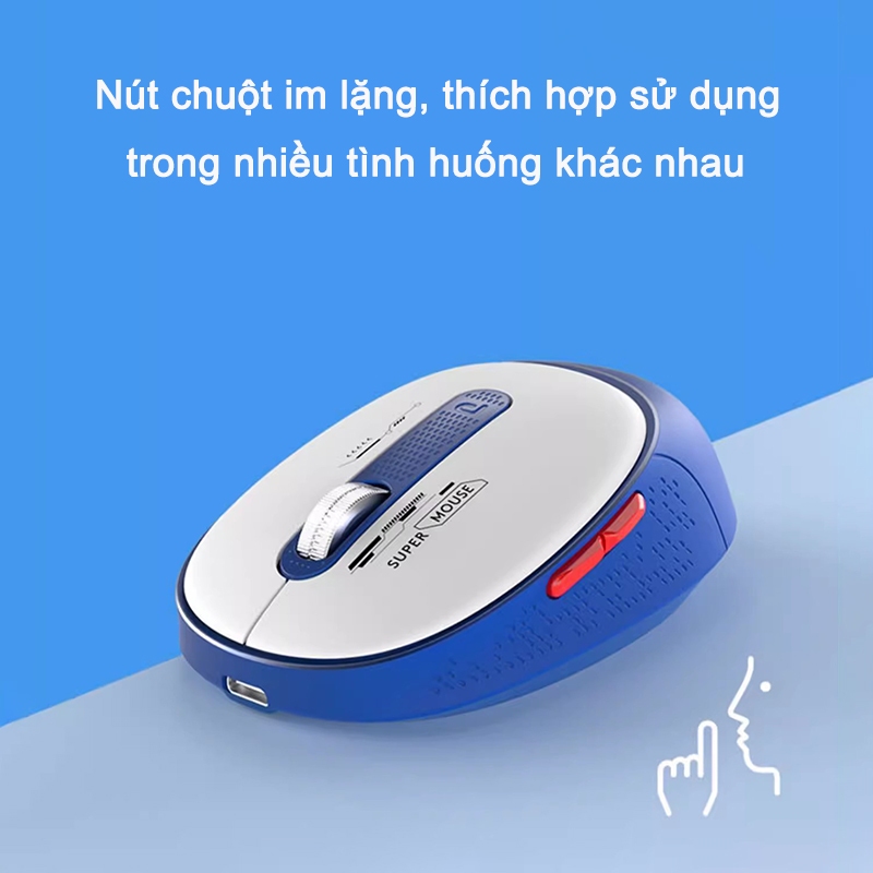 Chuột Im Lặng Không Dây Acer Chế Độ Kép USB 2.4G Và Bluetooth Có Thể Sạc Lại Thích Hợp Làm Văn Phòng Công Ty Và Gaming