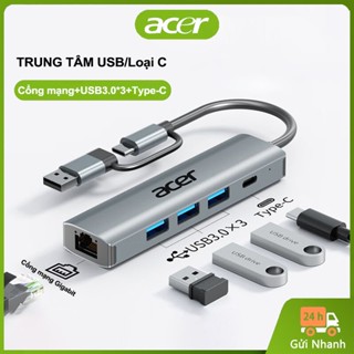 Bộ Chia Type-C/USB Acer T4 5 in 1 Hub USB Truyền Tốc Độ Cao USB*3 + Cổng Mạng 1000M + Type-C Thích Hợp Cho MacBook, Lapt