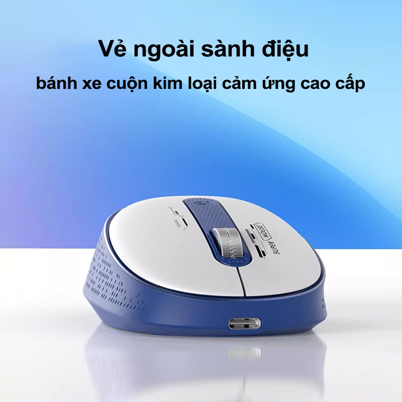Chuột Im Lặng Không Dây Acer Chế Độ Kép USB 2.4G Và Bluetooth Có Thể Sạc Lại Thích Hợp Làm Văn Phòng Công Ty Và Gaming