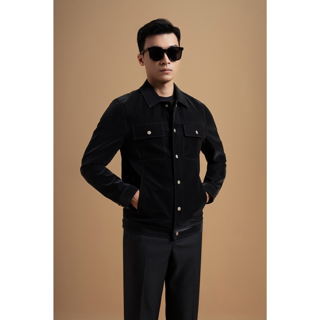 ÁO KHOÁC NAM ADAM STORE ĐEN DA LỘN AK050