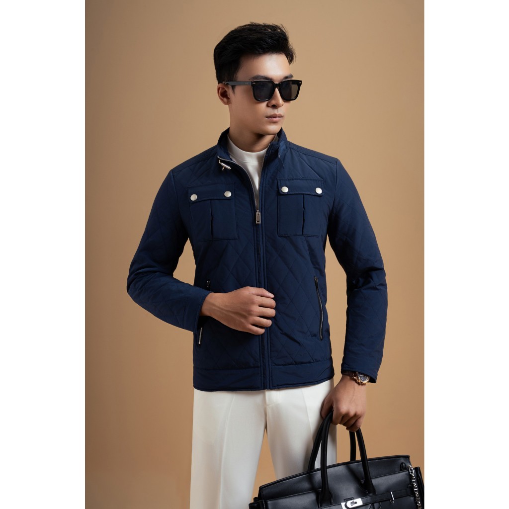 ÁO KHOÁC NAM ADAM STORE XANH NAVY KHÓA KÉO AK042X