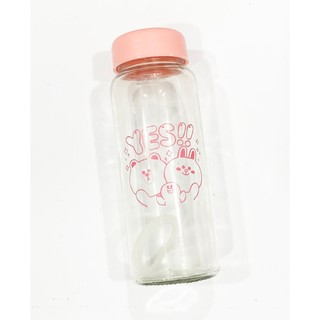 Bình nước gấu brown hồng BNK6 bình nước hoạt hình thuỷ tinh 500ml
