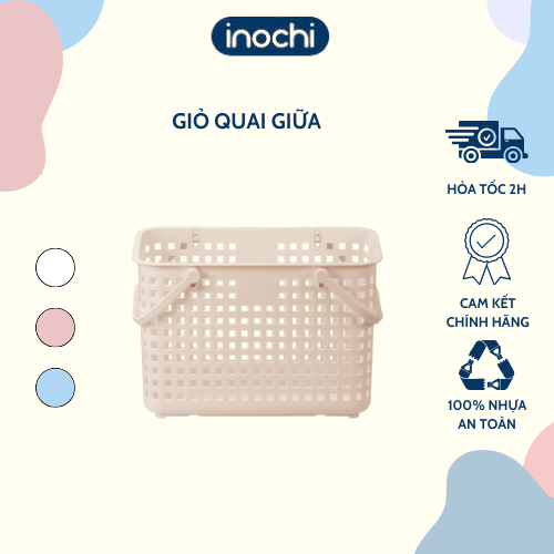 Giỏ đựng quần áo inochi, đồ chơi cho bé, đồ dùng gia đình, giỏ đi sinh cho mẹ, chất liệu nhựa PP bền đẹp.