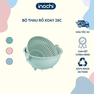 Bộ thau rổ xoay Inochi đa năng chịu nhiệt 28cm, thiết kế thông minh có thể tháo rời. GIAO MÀU NGẪU NHIÊN