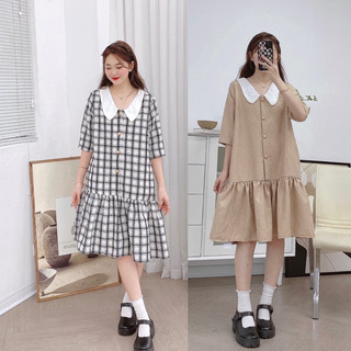 váy dạ đuôi cá cổ phối trắng