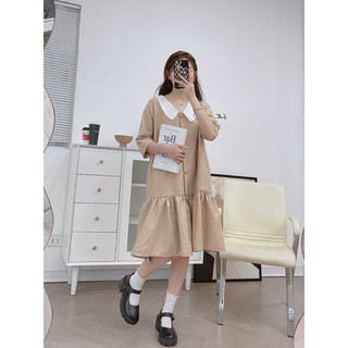váy dạ đuôi cá cổ phối trắng