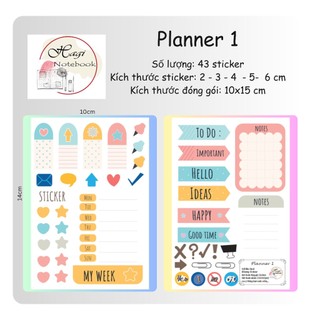 Nhãn dán các hình trang trí sổ Planner, Bullet Journal, sticker dán sổ kế hoạch