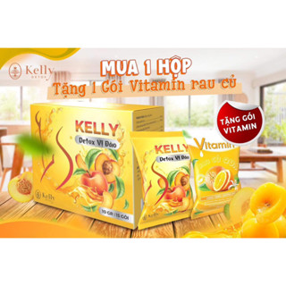 Trà Đào Giảm Cân Detox Kelly chính hãng 15 gói lẻ