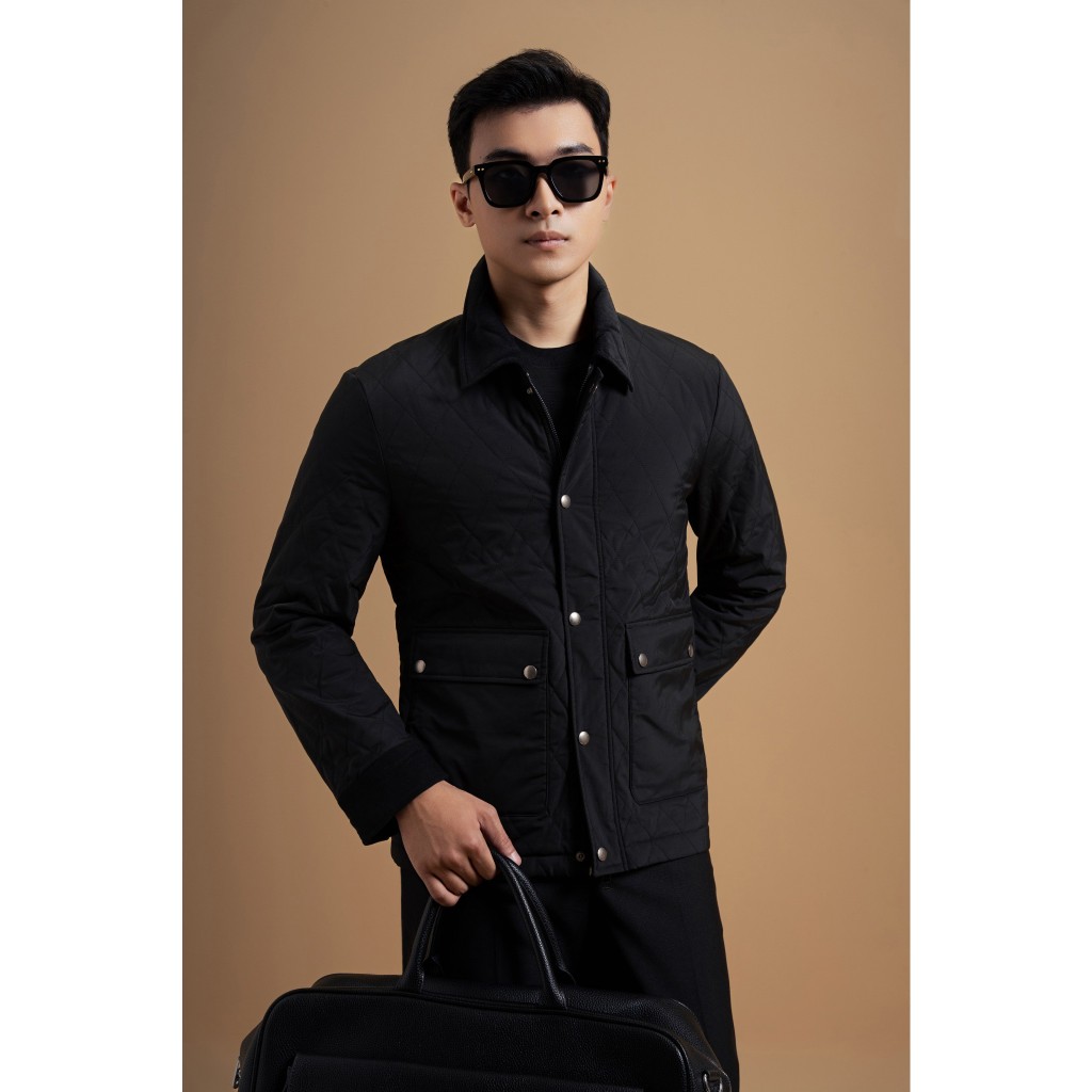 ÁO KHOÁC NAM ADAM STORE ĐEN Ô TRÁM DÁNG LOOSE FIT AK024D