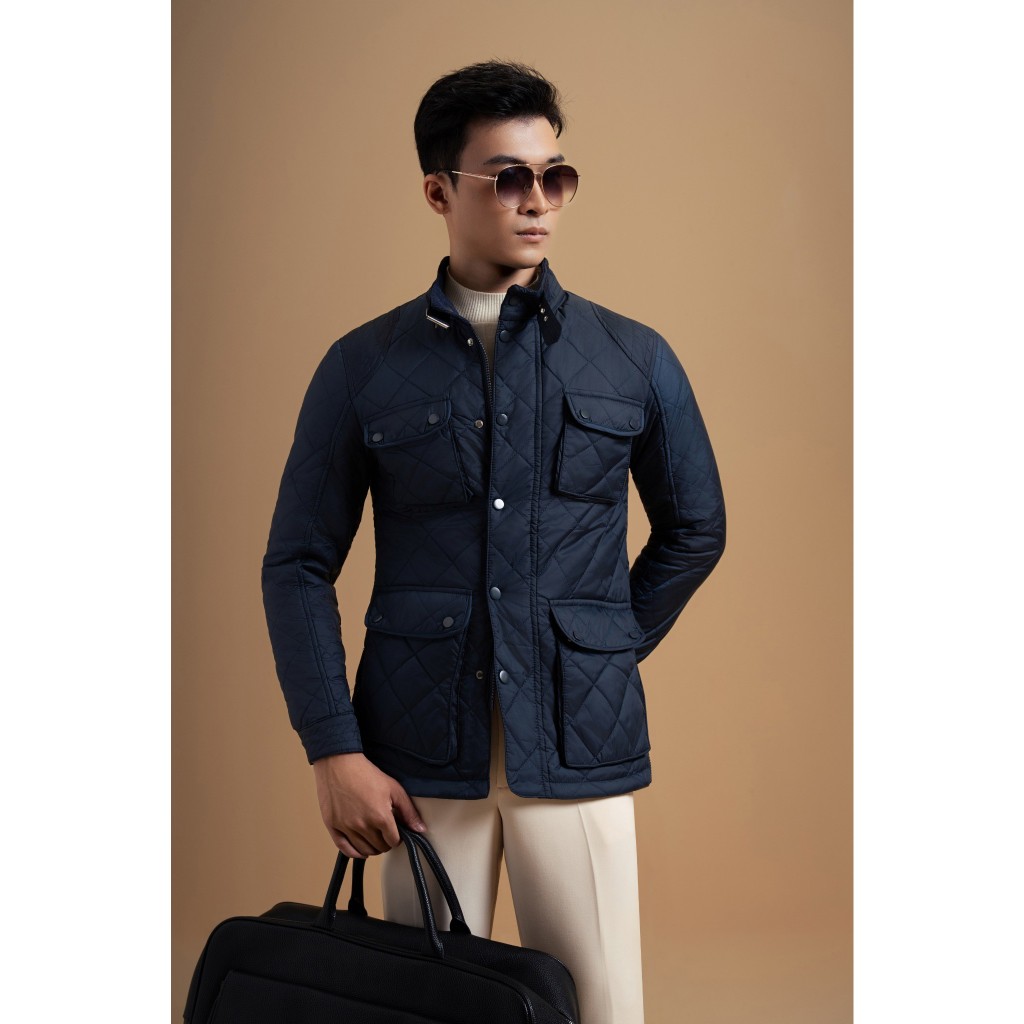 ÁO KHOÁC NAM ADAM STORE XANH NAVY Ô TRÁM DÁNG DÀI AK022