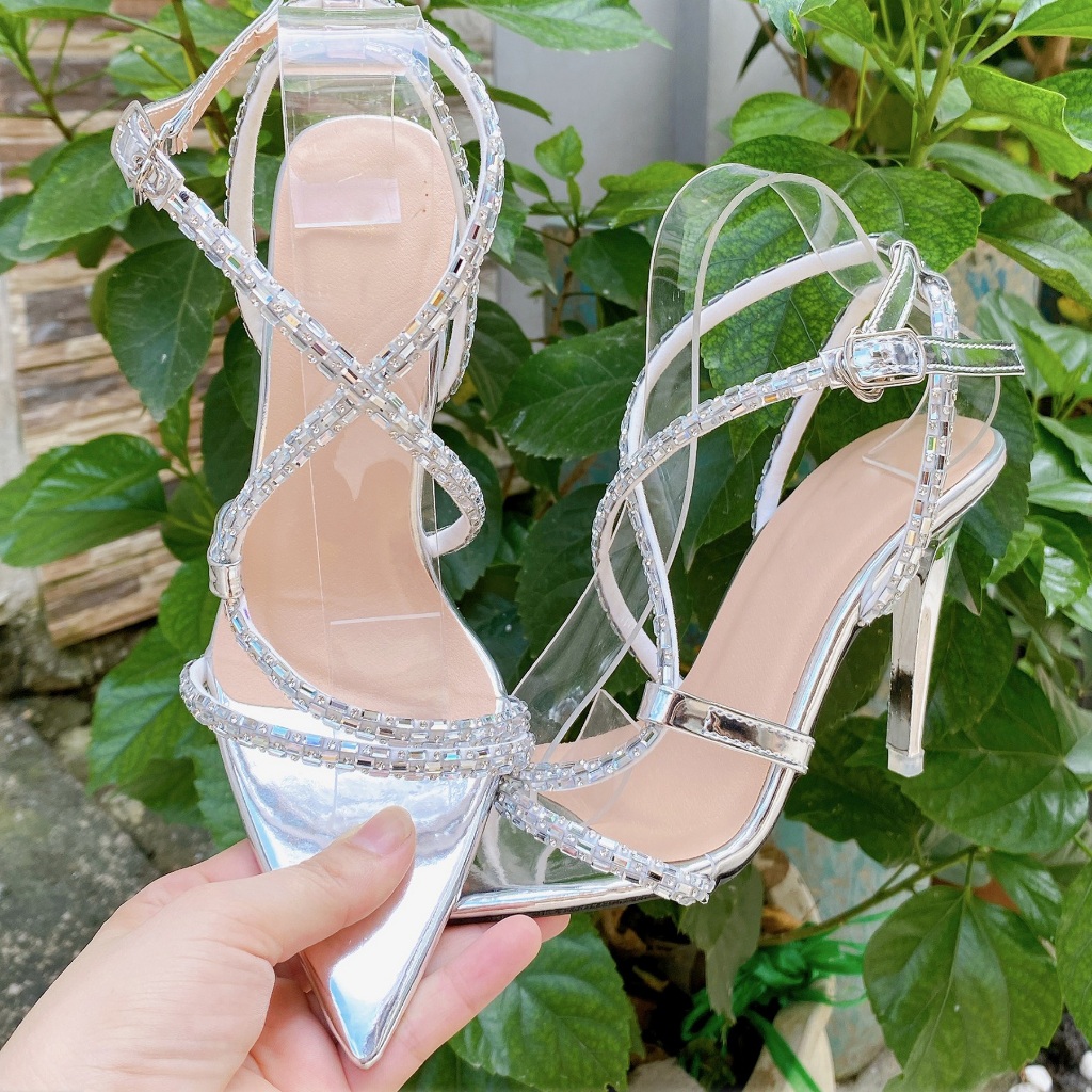 Sandal dây đá gót nhọn 9 phân