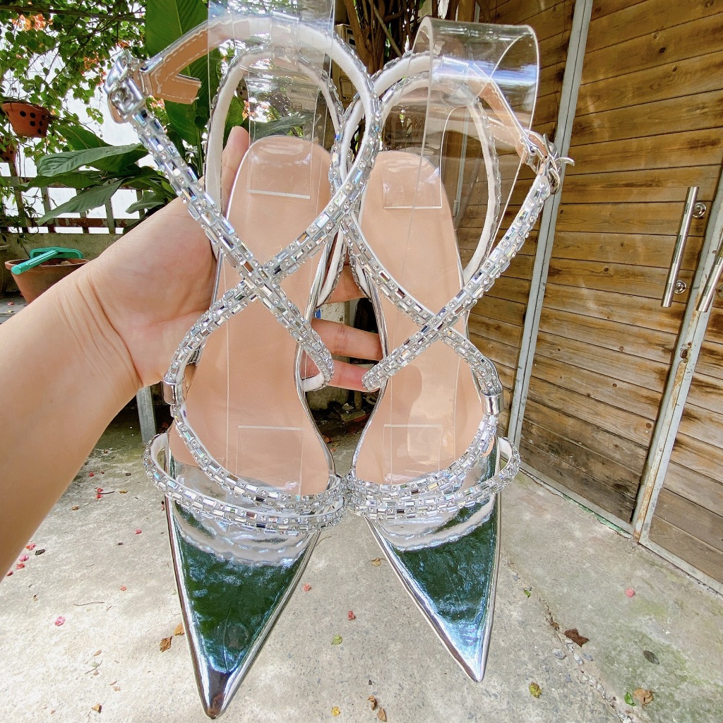 Sandal dây đá gót nhọn 9 phân