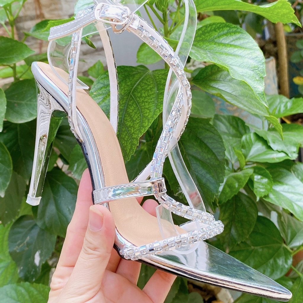 Sandal dây đá gót nhọn 9 phân