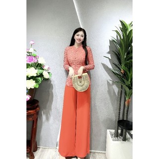 SET BÀ BA GẤM 2 DA TAY DÀI , NÚT NGỌC