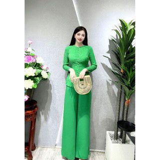 SET BÀ BA GẤM 2 DA TAY DÀI , NÚT NGỌC