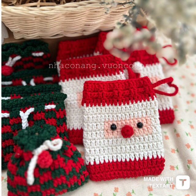 Túi Len Noel- Túi Rút Len Chủ Đề Noel