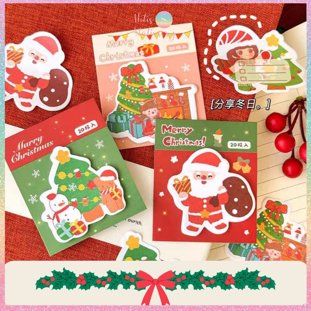 Giấy note mini Noel Giáng Sinh MOKA hình thú ngộ nghĩnh có keo dán