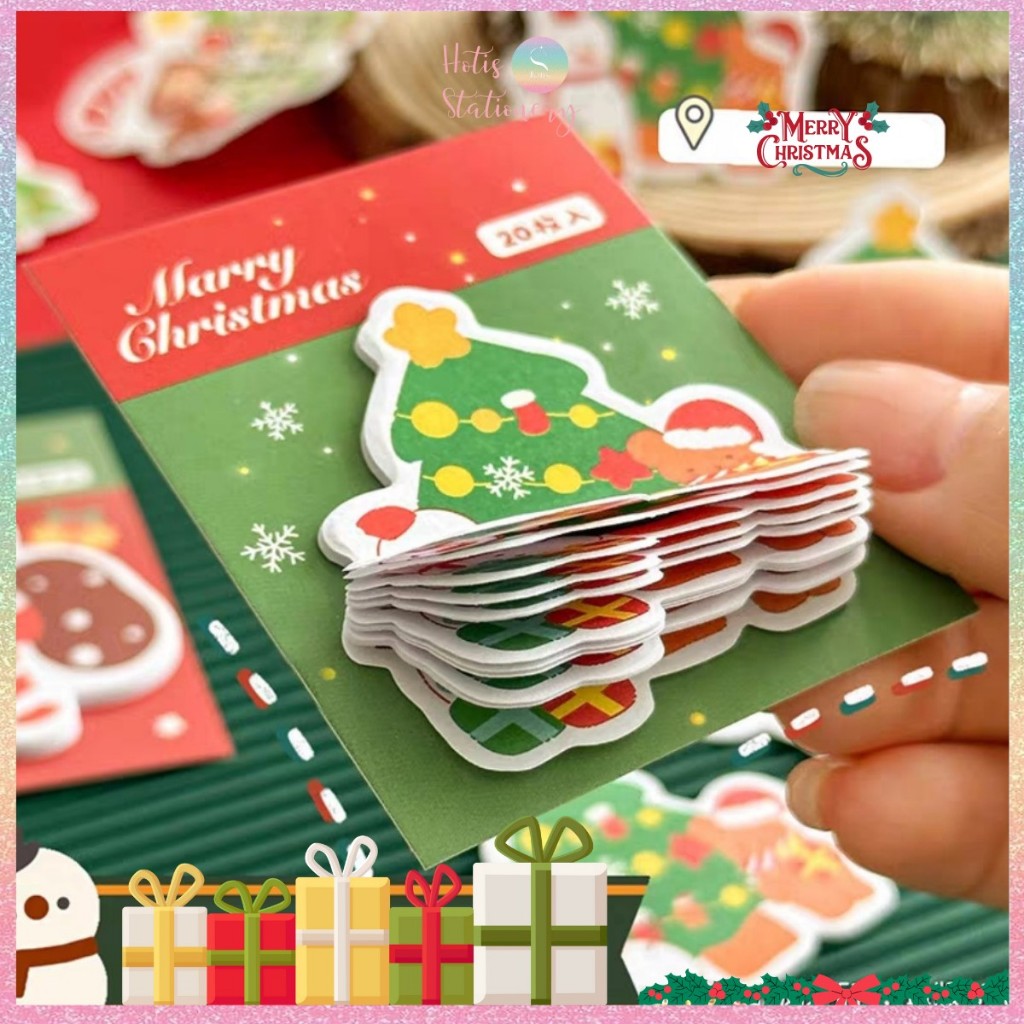 Giấy note mini Noel Giáng Sinh MOKA hình thú ngộ nghĩnh có keo dán