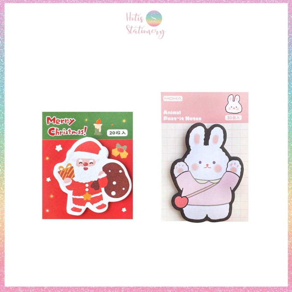 Giấy note mini Noel Giáng Sinh MOKA hình thú ngộ nghĩnh có keo dán