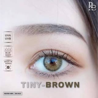 Kính Áp Tròng RUBYEYES (Nâu Rêu mã tiny brown 0 độ) Silicone Hydrogel Tặng Kèm Khay Gương Dụng Cụ