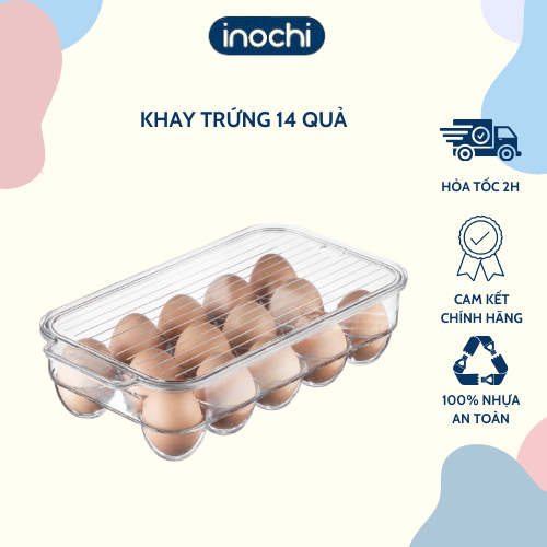 Khay đựng trứng hộp lưu trữ có nắp đậy trong suốt inochi tủ lạnh thông minh sang trọng dùng trong gia đình inochi store