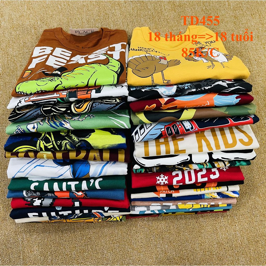 * Mã TD455: Áo bé trai 2023 VNXK dư xịn. Hình in rất đẹp, màu sắc phong phú.