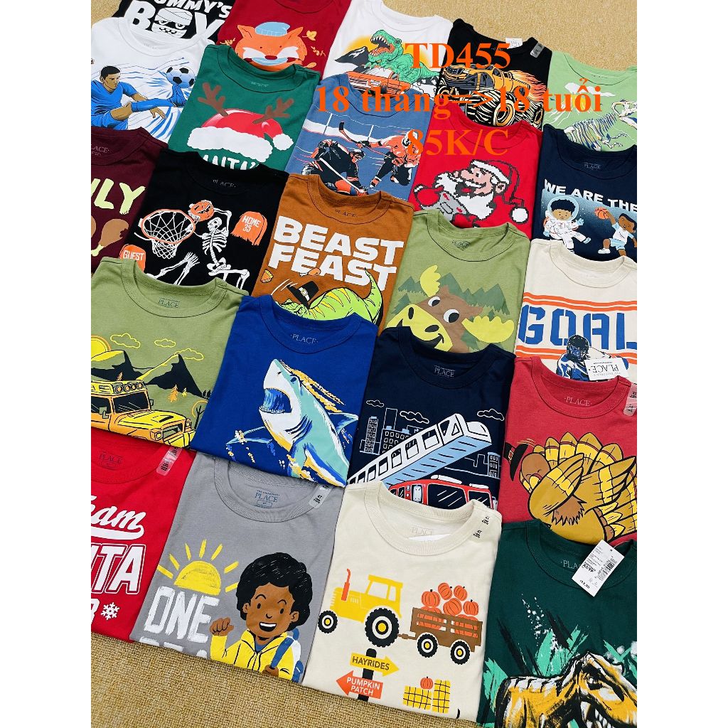 * Mã TD455: Áo bé trai 2023 VNXK dư xịn. Hình in rất đẹp, màu sắc phong phú.