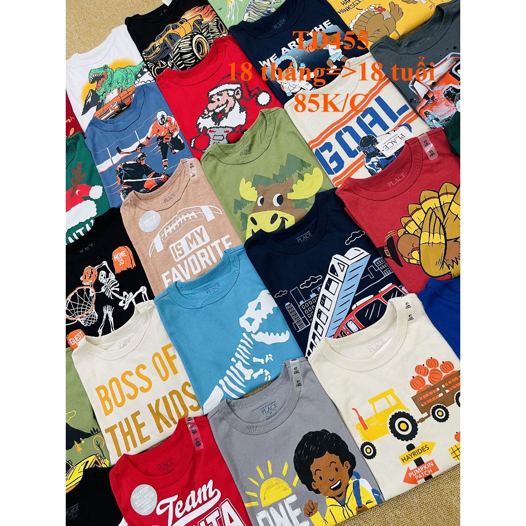 * Mã TD455: Áo bé trai 2023 VNXK dư xịn. Hình in rất đẹp, màu sắc phong phú.