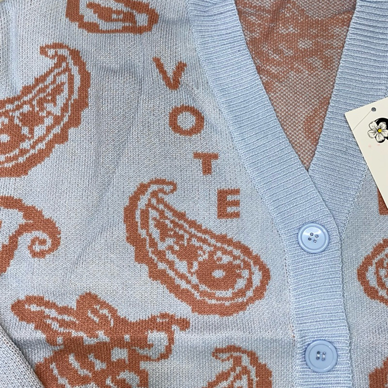 VOTE21FW CARDIGAN - Áo Khoác Len Hoạ Tiết Trendy Unisex