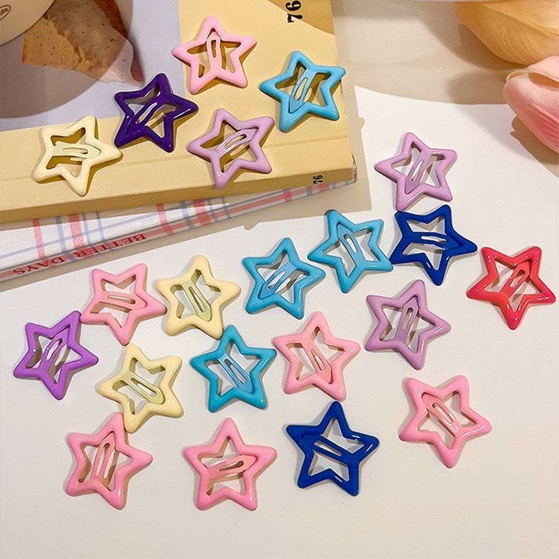Kẹp tóc mini nhỏ xinh xắn ngôi sao nhiều màu sắc Y2K