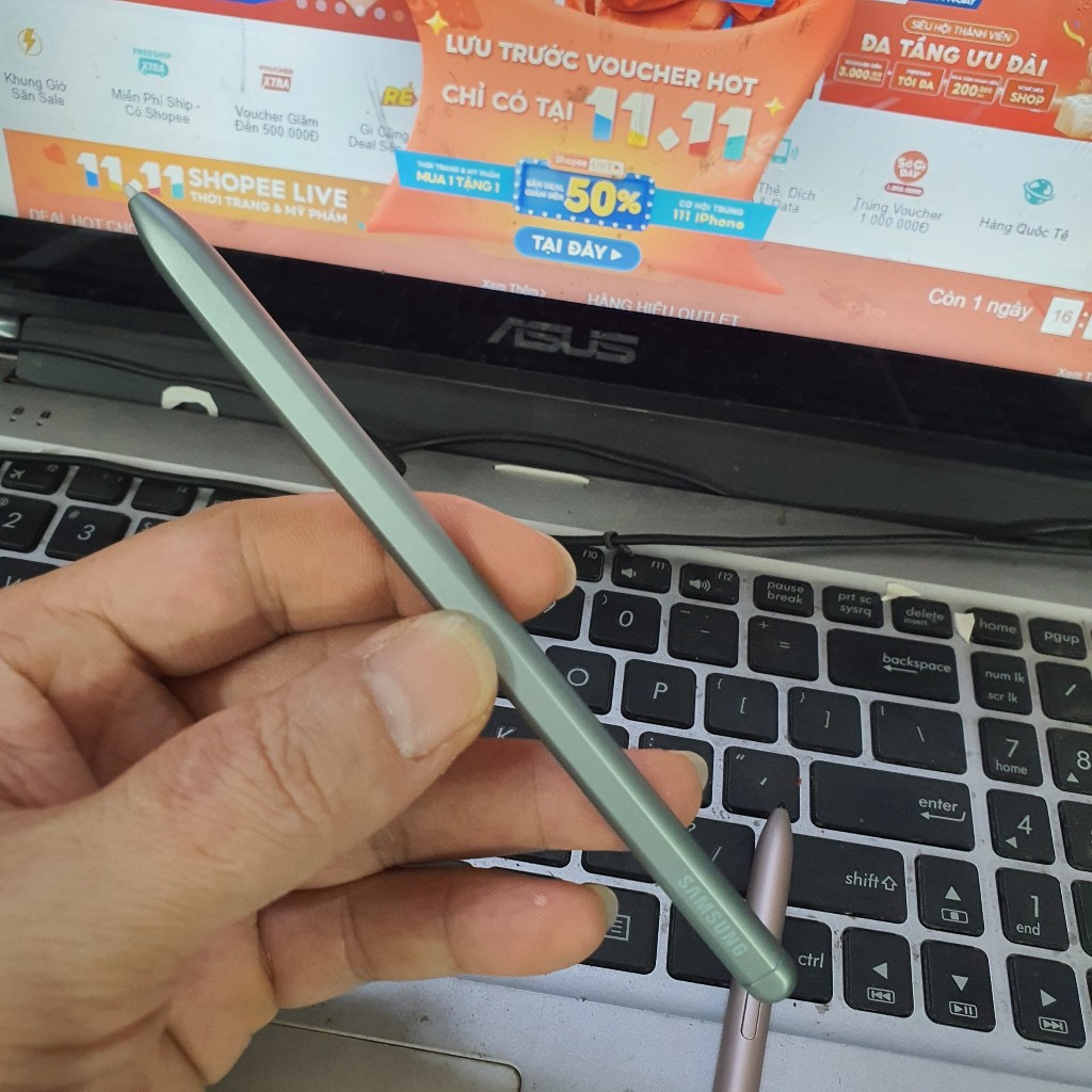 Bút Spen Tab S7 FE Chính Hãng Samsung, New Nobox, Tương Thich Cảm Ứng Nhiều Dòng Máy: S21 Ultra, Tab S6, Tab S8...