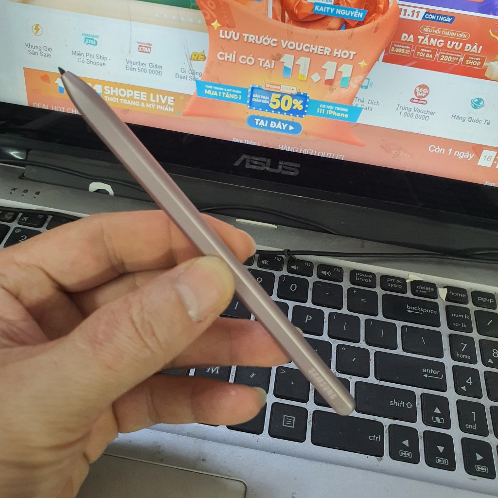 Bút Spen Tab S7 FE Chính Hãng Samsung, New Nobox, Tương Thich Cảm Ứng Nhiều Dòng Máy: S21 Ultra, Tab S6, Tab S8...