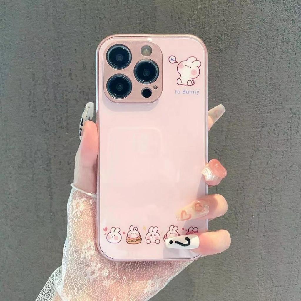 Ốp lưng iphone mặt kính hình thỏ X, Xs, XsMax, 11, 11ProMax, 12, 12ProMax, 13, 13ProMax,14Promax, 15Promax