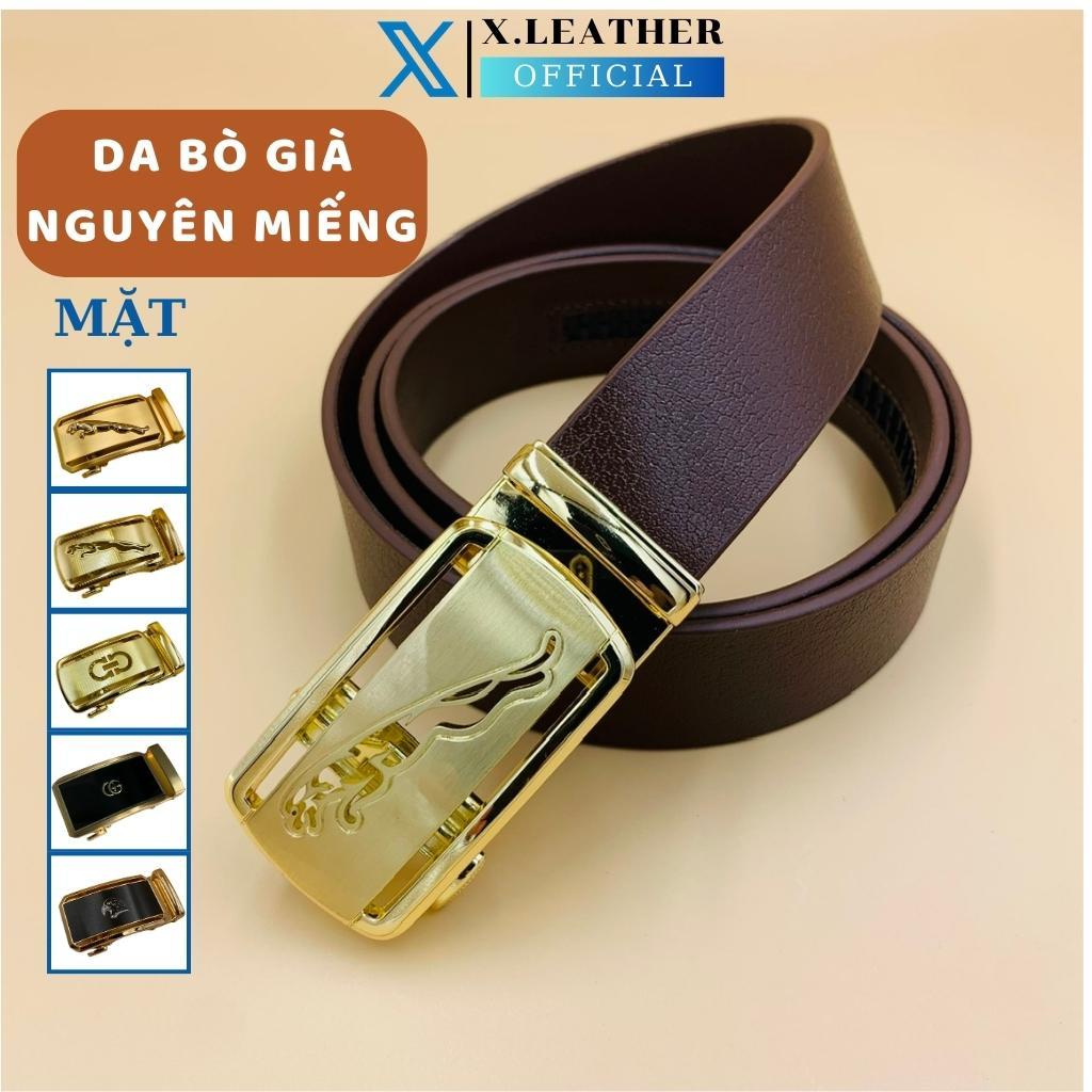 Dây lưng nam da đà điểu/ da bò nguyên miếng, thắt lưng khóa thông minh X.Leather bảo hành 12 tháng