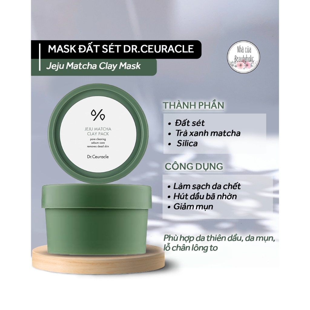 Mặt nạ đất sét matcha hút dầu DR.CEURACLE JEJU MATCHA CLAY PACK