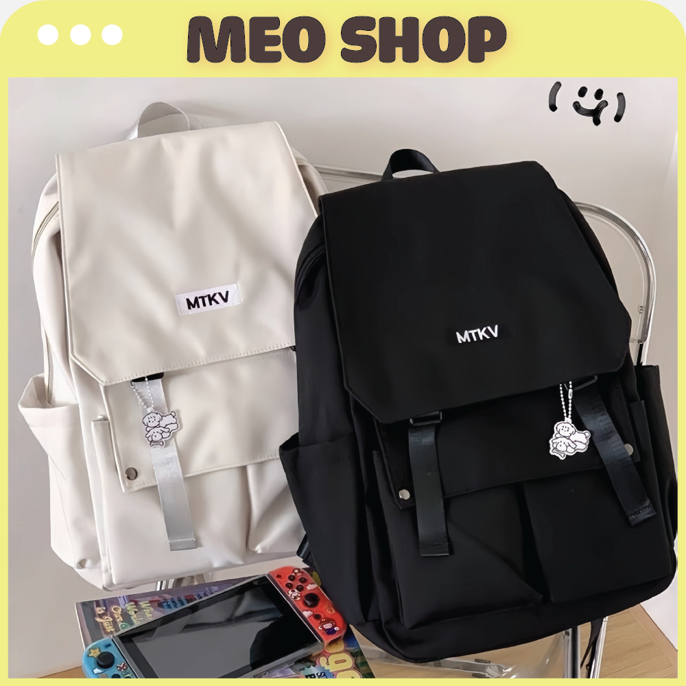 Balo Nam Nữ đi học nắp gập MTKV cặp sách đi học Ulzzang Hàn Quốc vải Bố chống thấm nước