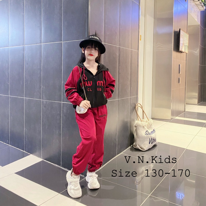 Bộ gió 2 lớp thêu Miuniu cho Bé size đại 19kg - 45kg