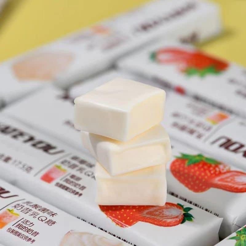 Kẹo sữa chua hoa quả các vị, kẹo mềm trái cây thanh 17gr, đồ ăn vặt nội địa trung