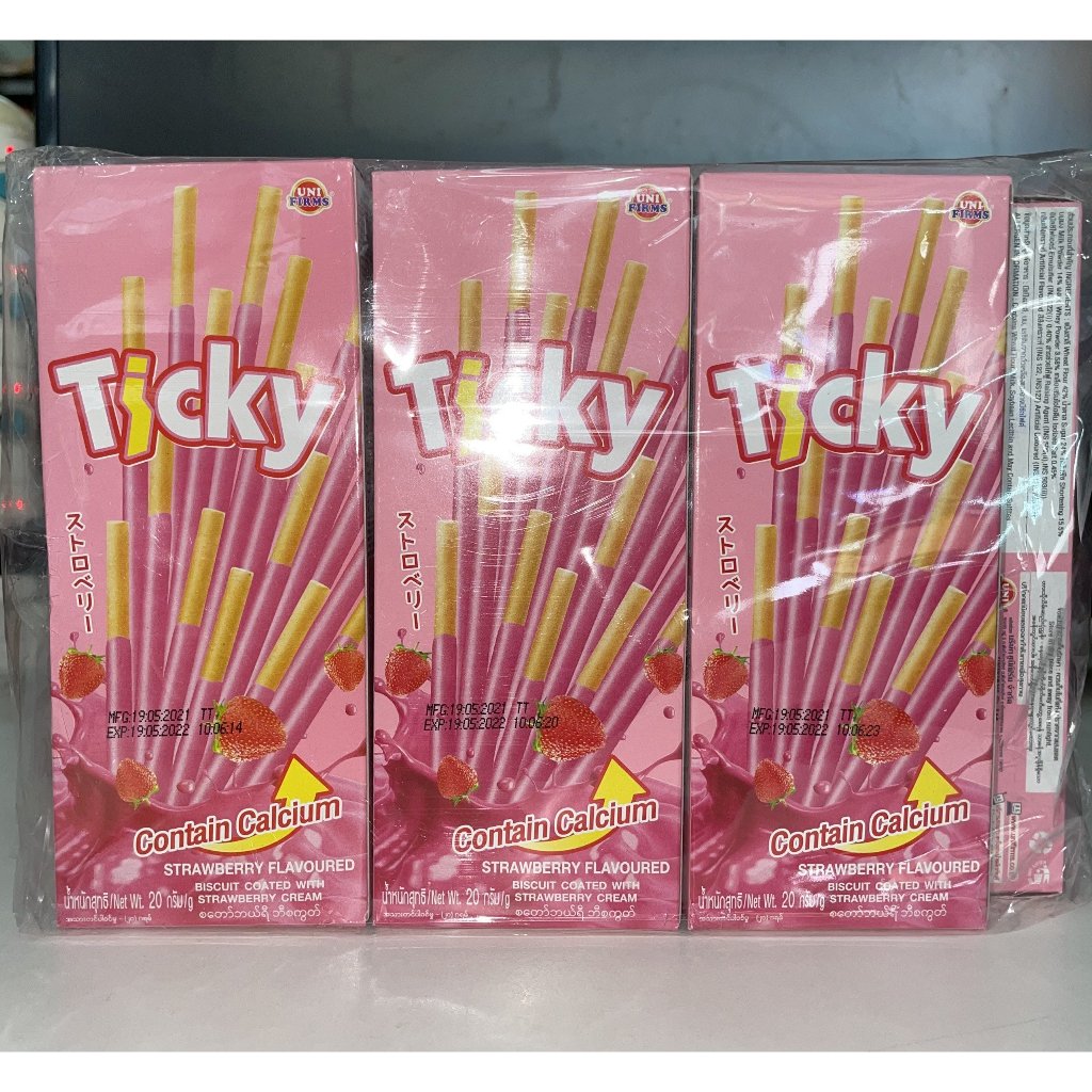 Bánh que Ticky Thái Lan, bánh quy que phủ kem các vị