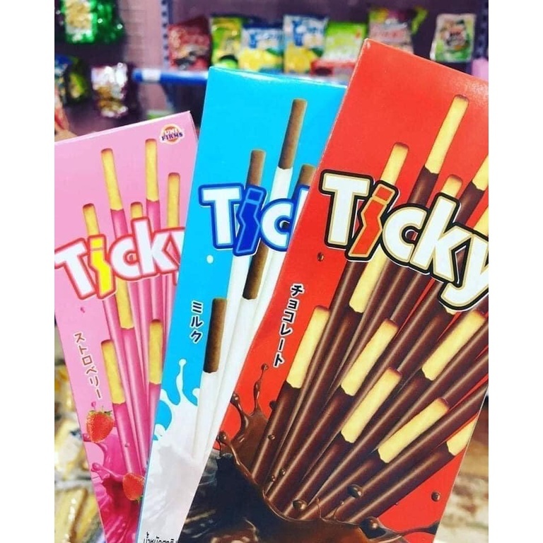 Bánh que Ticky Thái Lan, bánh quy que phủ kem các vị