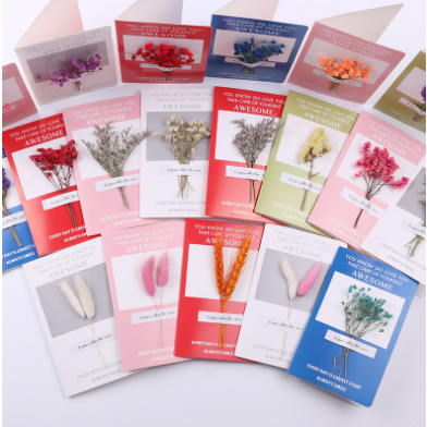 Thiệp hoa khô nhiều mẫu cực xinh - Card hoa cỏ handmade độc lạ - Quà tặng 8/3 phong cách vintage DIY - MYNAMART